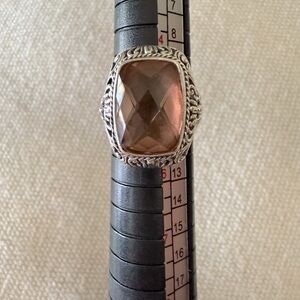 Elegant Silver Ring with toupe quartz Gemstone